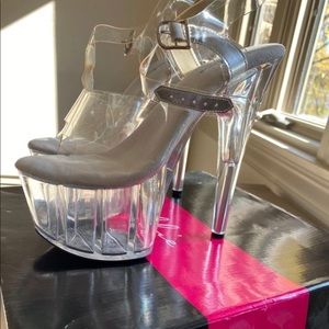 Ellie clear platform heels